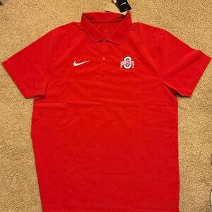 Nike Ohio State Buckeyes Football Dri-Fit On Field Polo Mens M L Red